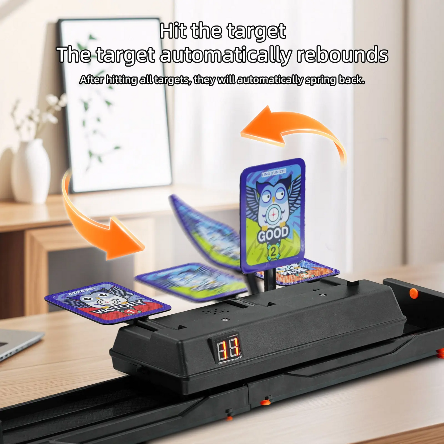 LAKEMID Movable Digital Target Electric Scoring Auto Reset for Nerf Guns