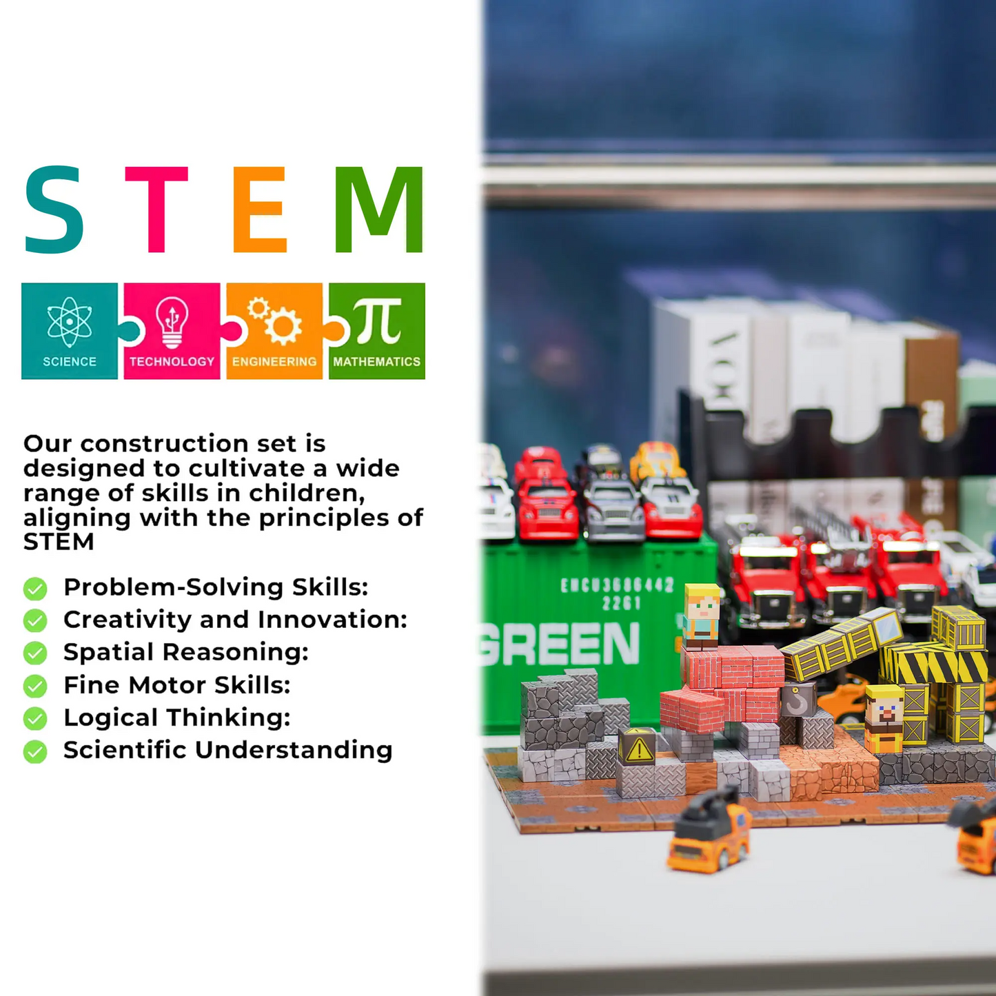 LAKEMID 136-Piece Magnetic Building Blocks with Light-Up Modules
