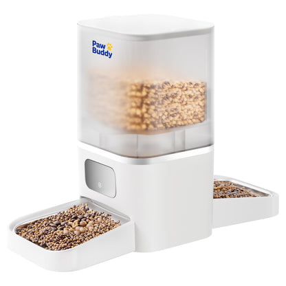 Automatic Cat Feeder 2 Cats with Slow Feed: Dual Automatic Dog Feeder with 5G WiFi, Cat Food Dispenser with APP Control for Multiple Pets, Detachable for Easy Clean,Large Food Storage-29 Cup