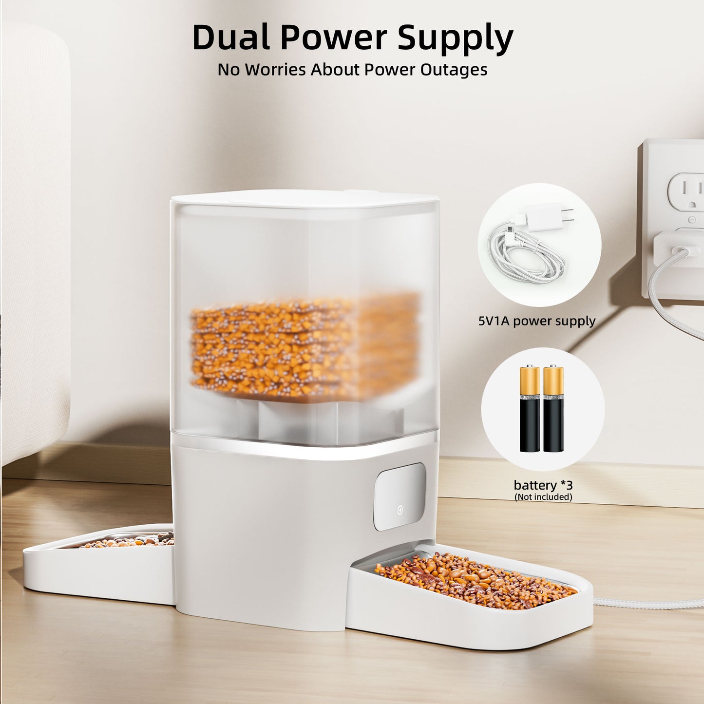 Automatic Cat Feeder 2 Cats with Slow Feed: Dual Automatic Dog Feeder with 5G WiFi, Cat Food Dispenser with APP Control for Multiple Pets, Detachable for Easy Clean,Large Food Storage-29 Cup