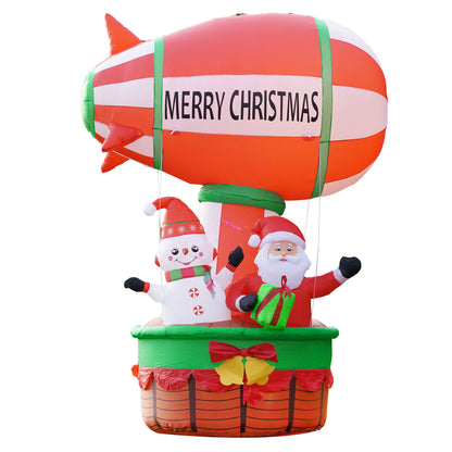 LAKEMID Christmas Inflatable Train Set Santa Snowman Penguin LED Lights