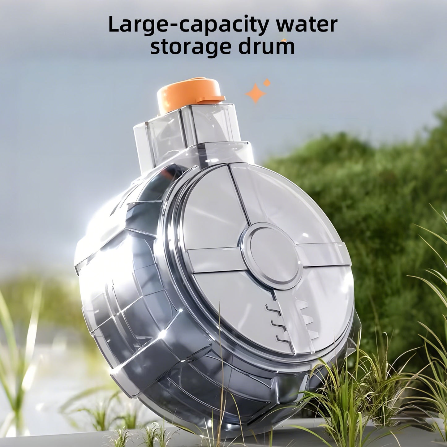 LAKEMID Fully Automatic Water Gun One-Button Activation Large Capacity Drum Sensor Lights Snap-Lock Long Range 3-12M