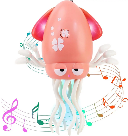 LAKEMID USB Rechargeable Dancing Octopus Toy Musical Crawling Tummy Time Toy