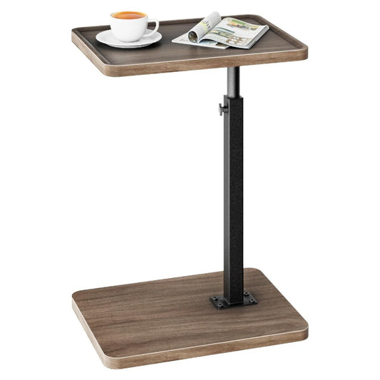 C-Shaped End Table Adjustable Height 360° Swive Tray Slide-Under Design