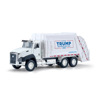 LAKEMID Donald Trump The 47th President Pull-Back Garbage Truck Model 1:50
