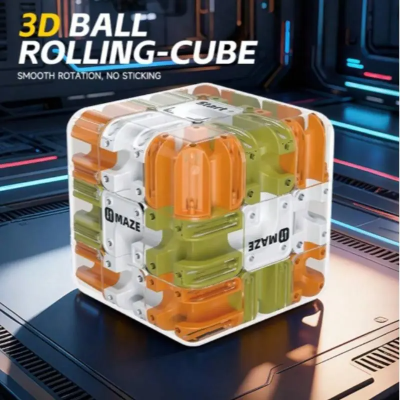 LAKEMID Maze 3D Cube Puzzle 3x3 Magic Cube Maze Ball Puzzle Sensory Toy