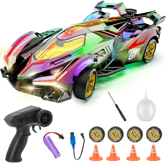 LAKEMID RC Drift Car High-Speed Racing Vehicle with LED Lights