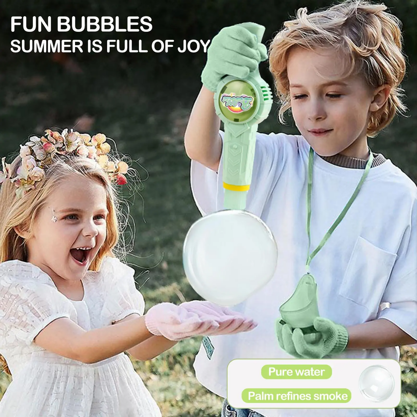 LAKEMID New Elastic Smoke Bubble Set Handheld Fog Wand & Portable Mist Bubble Machine