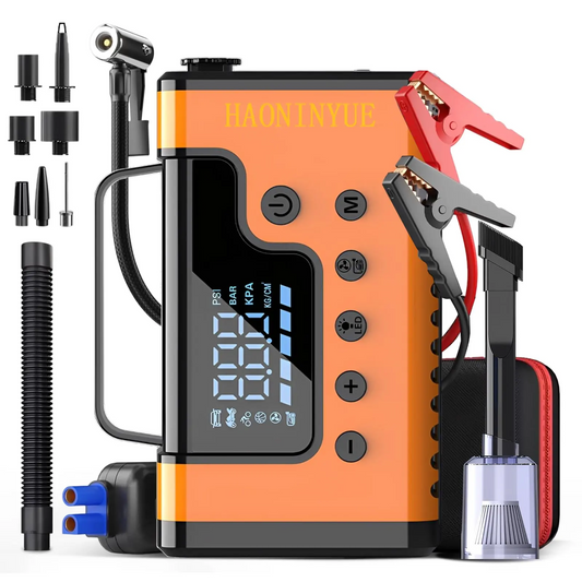 LAKEMID Portable Car Jump Starter 15000mAh 150 PSI Air Compressor 8-in-1 Emergency Kit