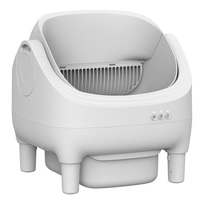 Electric Automatic Self Cleaning Cat Litter Box, Open-Top Design, Easy Odor Control, Smart APP Control, 15L Large Waste Bin, Includes Trash Bags