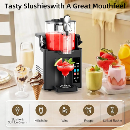 LAKEMID 2-in-1 Slushie & Ice Cream Maker 64oz LED Display Auto Clean
