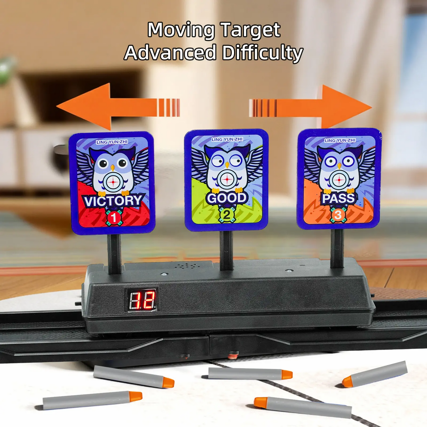 LAKEMID Movable Digital Target Electric Scoring Auto Reset for Nerf Guns
