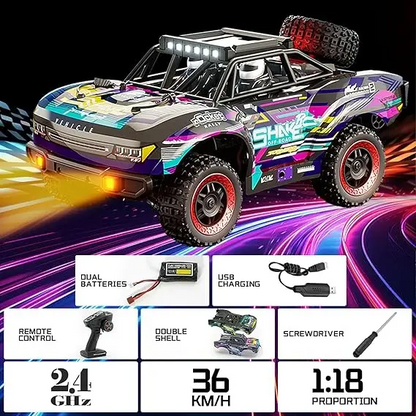 LAKEMID Remote Control Car 1:18 4WD Off-Road RC Truck