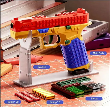 LAKEMID DIY Soft Bullet Gun Assembly Kit for Kids Automatic Shell Ejecting Toy
