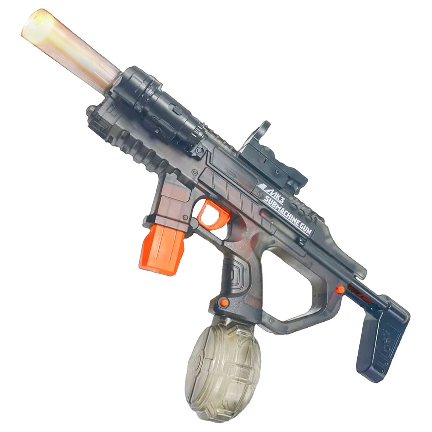 LAKEMID Fully Automatic Water Gun One-Button Activation Large Capacity Drum Tank Sensor Lights Long Range