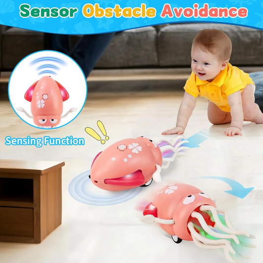 LAKEMID USB Rechargeable Dancing Octopus Toy Musical Crawling Tummy Time Toy