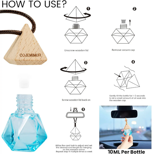 LAKEMID Women's 3Pcs Diamond Car Air Freshener Essential Oil Diffuser