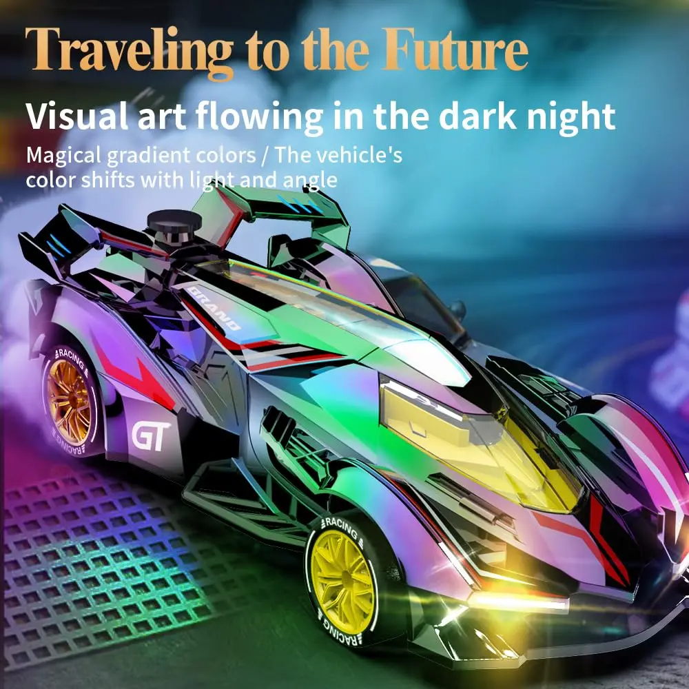 LAKEMID RC Drift Car High-Speed Racing Vehicle with LED Lights