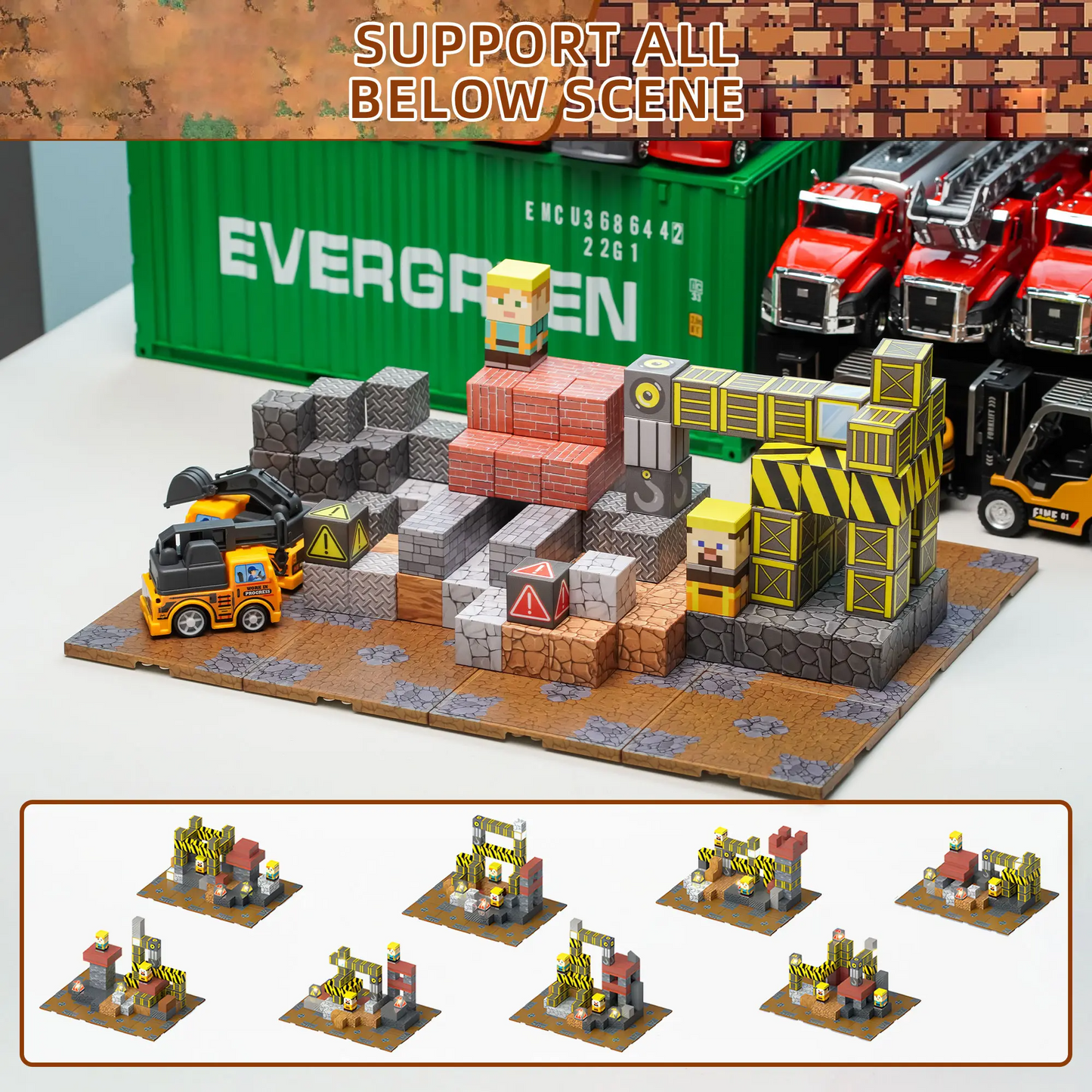 LAKEMID 136-Piece Magnetic Building Blocks with Light-Up Modules