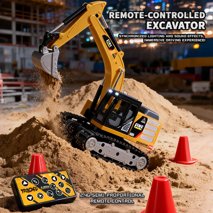 LAKEMID 1/64 Mini Forklift & Remote Control Excavator Full-Proportion Toy Set