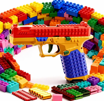 LAKEMID DIY Soft Bullet Gun Assembly Kit for Kids Automatic Shell Ejecting Toy