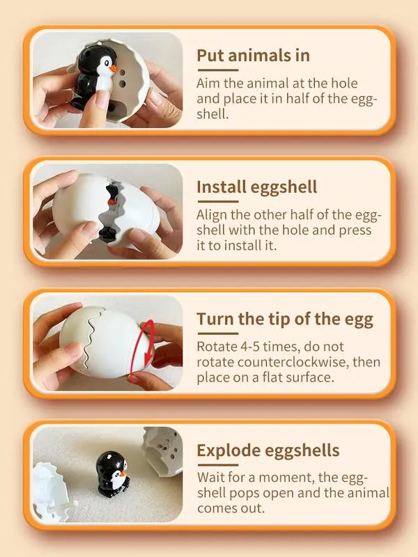 LAKEMID Hilarious Wind-Up Hopping Duck Egg Toys Best Easter Eggs Prefilled