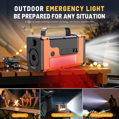 LAKEMID Portable Car Jump Starter 15000mAh 150 PSI Air Compressor 8-in-1 Emergency Kit