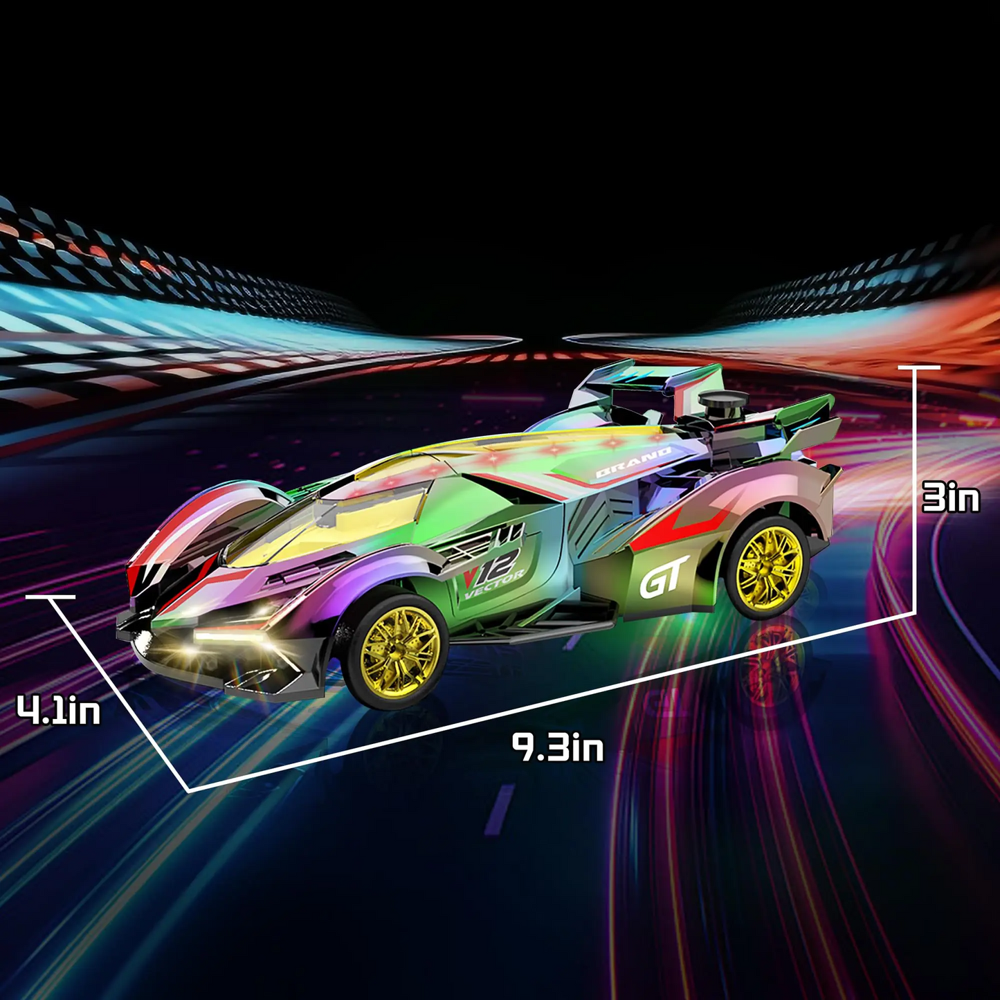 LAKEMID RC Drift Car High-Speed Racing Vehicle with LED Lights