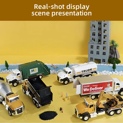 LAKEMID 3-in-1 Die-Cast Metal Model Car Set 1:50 Scale Construction Vehicles
