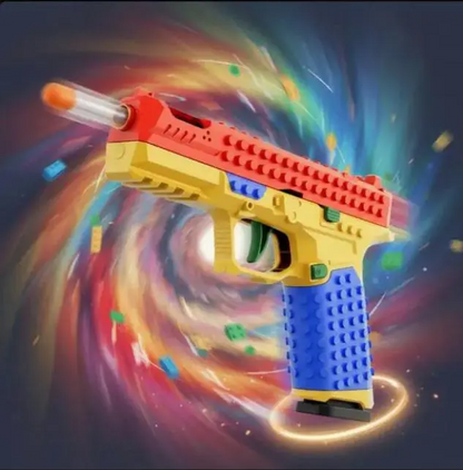 LAKEMID DIY Soft Bullet Gun Assembly Kit for Kids Automatic Shell Ejecting Toy
