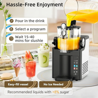 LAKEMID 2-in-1 Slushie & Ice Cream Maker 64oz LED Display Auto Clean