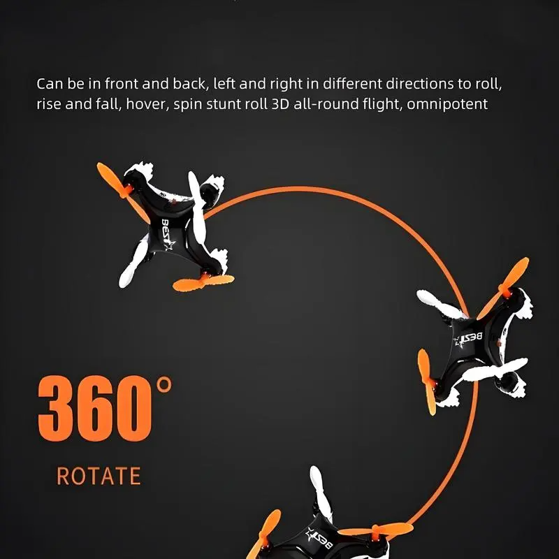 LAKEMID Mini Drone Beginner-Friendly Stunt Flyer One-Touch Takeoff Hover Spin 360 Roll
