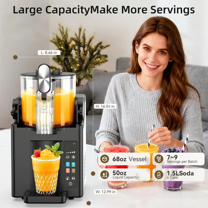 LAKEMID 2-in-1 Slushie & Ice Cream Maker 64oz LED Display Auto Clean