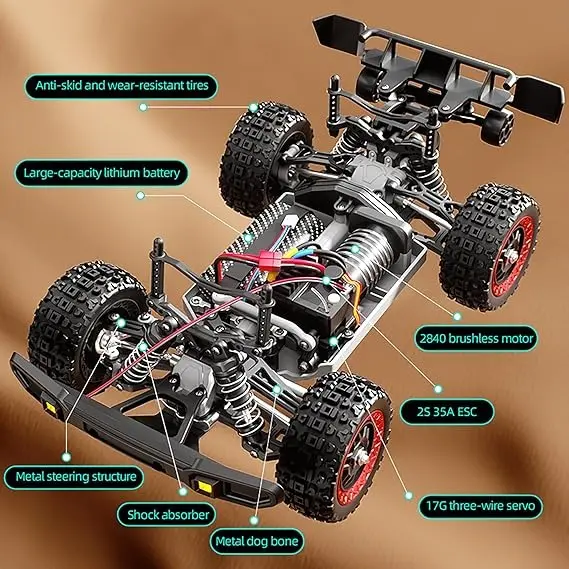 LAKEMID Remote Control Car 1:18 4WD Off-Road RC Truck