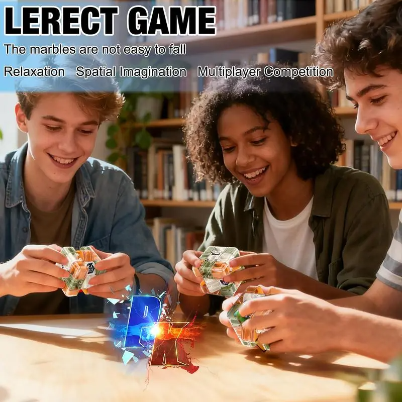 LAKEMID Maze 3D Cube Puzzle 3x3 Magic Cube Maze Ball Puzzle Sensory Toy