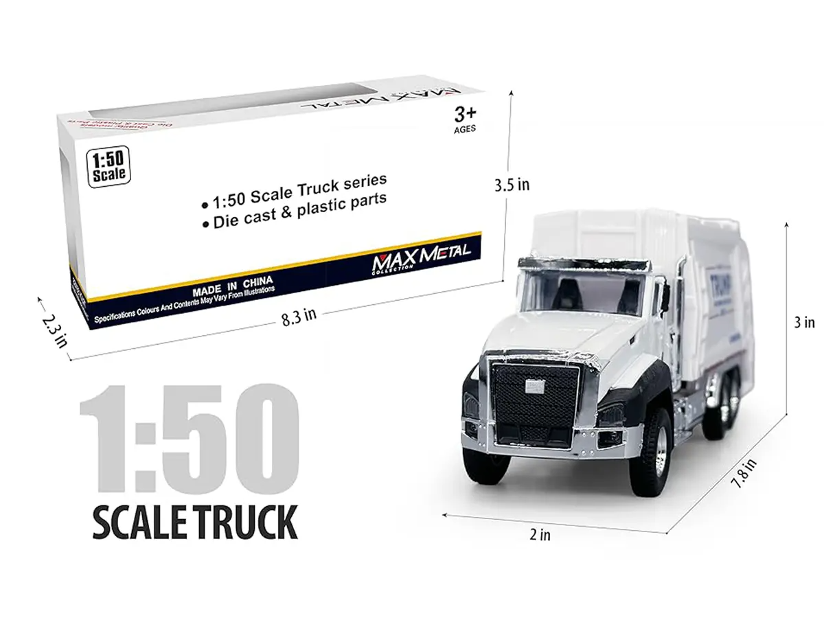 LAKEMID Trump 2024 Garbage Truck 1:50 Metal Toy & Musical Card Set