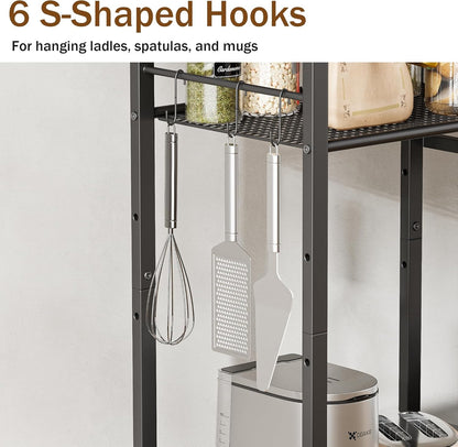 LAKEMID Kitchen Bakers Rack 3-Tier Microwave Stand with Storage