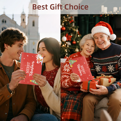LAKEMID Christmas Greeting Cards 3D Pop-Up Musical Lights 3 Melodies Flashing