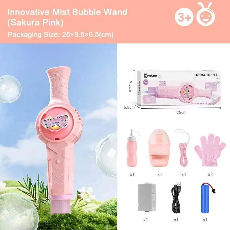 LAKEMID New Elastic Smoke Bubble Set Handheld Fog Wand & Portable Mist Bubble Machine