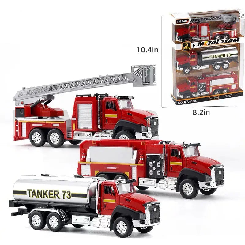 LAKEMID 3-in-1 Die-Cast Metal Model Car Set 1:50 Scale Construction Vehicles