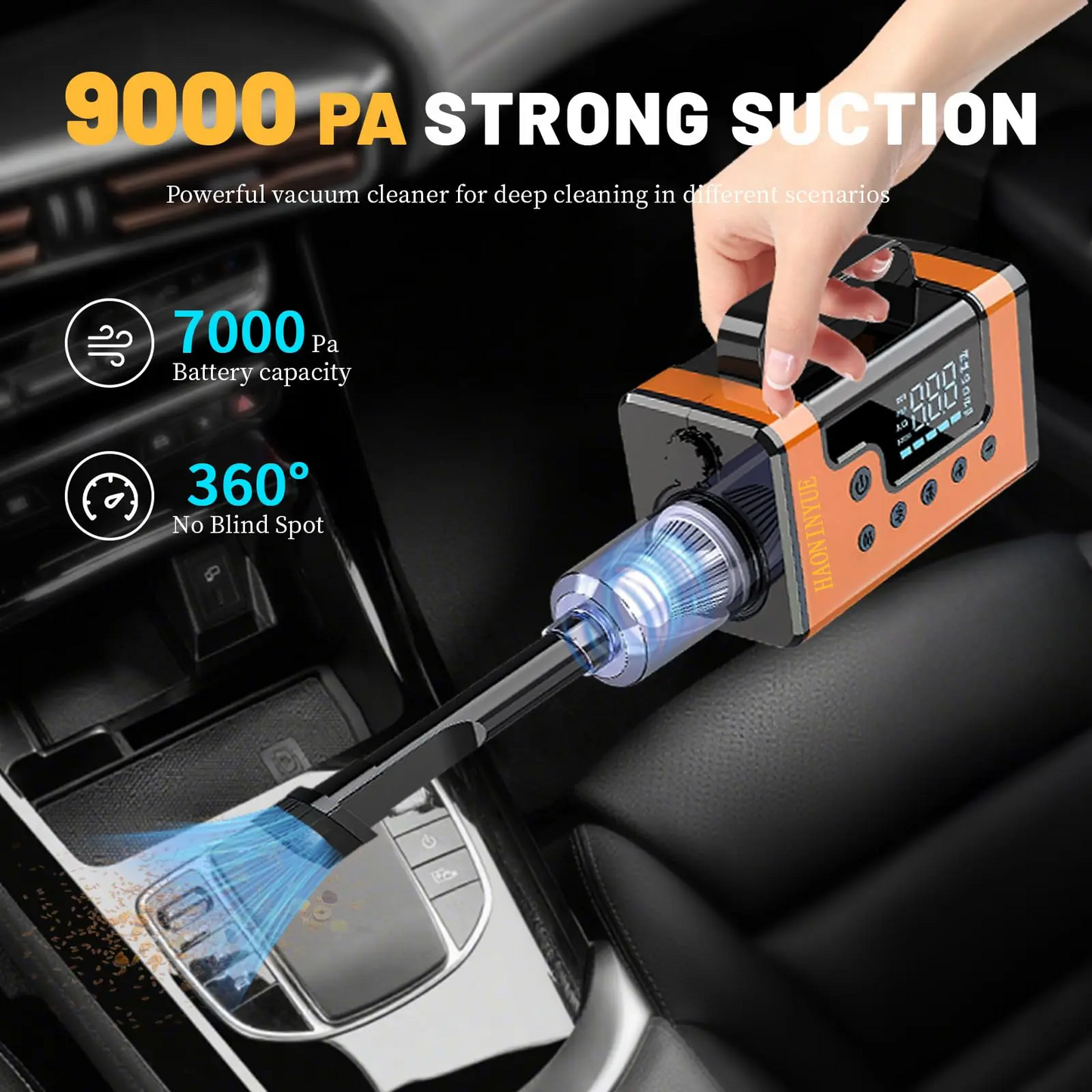 LAKEMID Portable Car Jump Starter 15000mAh 150 PSI Air Compressor 8-in-1 Emergency Kit