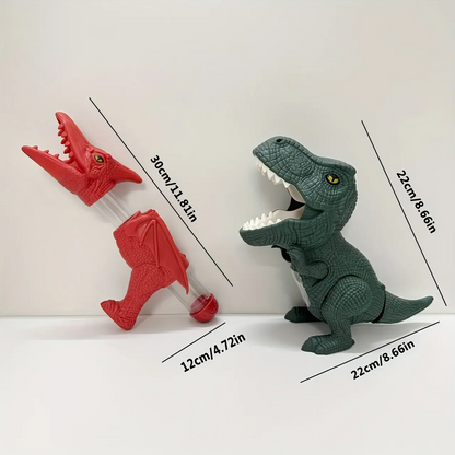 LAKEMID Dinosaur Shooting Toy Set Interactive Game Spray Sound Light Walkable Wheels