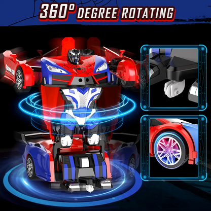 LAKEMID Spider-Man Transform Robot RC Car One-Button Deformation 360 Drifting LED Lights