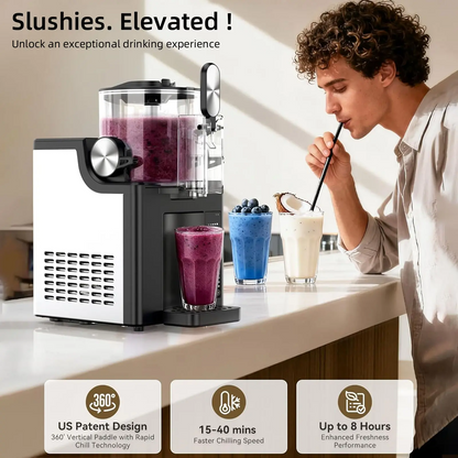 LAKEMID 2-in-1 Slushie & Ice Cream Maker 64oz LED Display Auto Clean