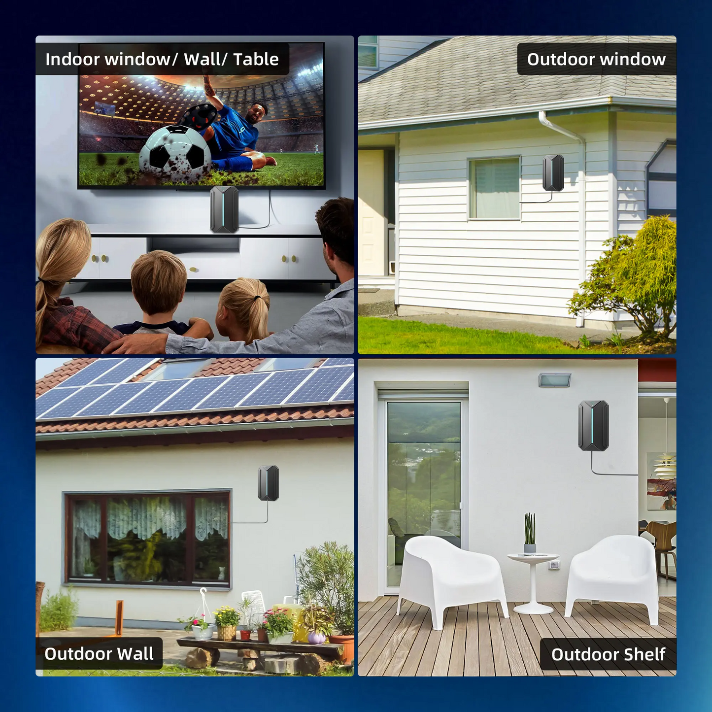 LAKEMID 4K Smart TV Antenna 360° Amplified HD Local Channels No Fees