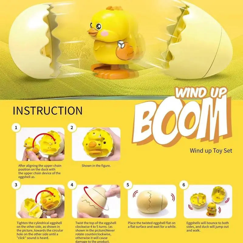 LAKEMID Hilarious Wind-Up Hopping Duck Egg Toys Best Easter Eggs Prefilled