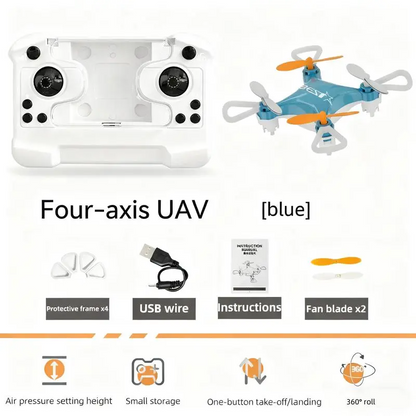 LAKEMID Mini Drone Beginner-Friendly Stunt Flyer One-Touch Takeoff Hover Spin 360 Roll