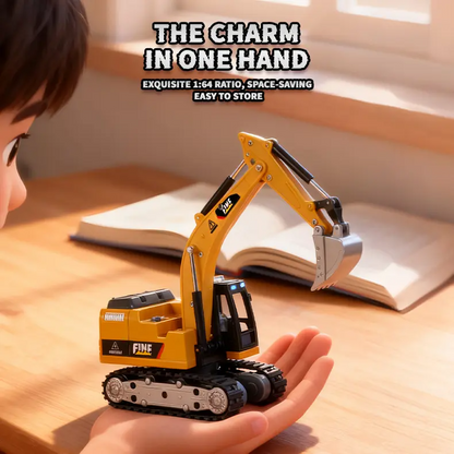 LAKEMID 1/64 Mini Forklift & Remote Control Excavator Full-Proportion Toy Set