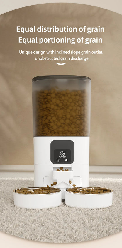 PAPIFEED cat double bowl smart automatic feeder cat food dog food pet food dispenser 7L large capacity connect wifi timer dosing