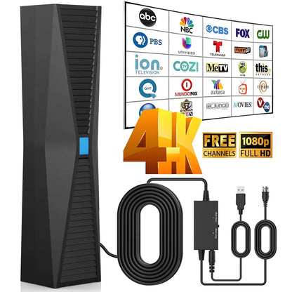 LAKEMID 4K Smart TV Antenna 360° Amplified HD Local Channels No Fees